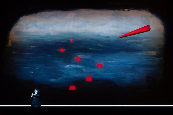 Quadro “Pesca” do artista Santiago Ribeiro integra cenário de teatro italiano